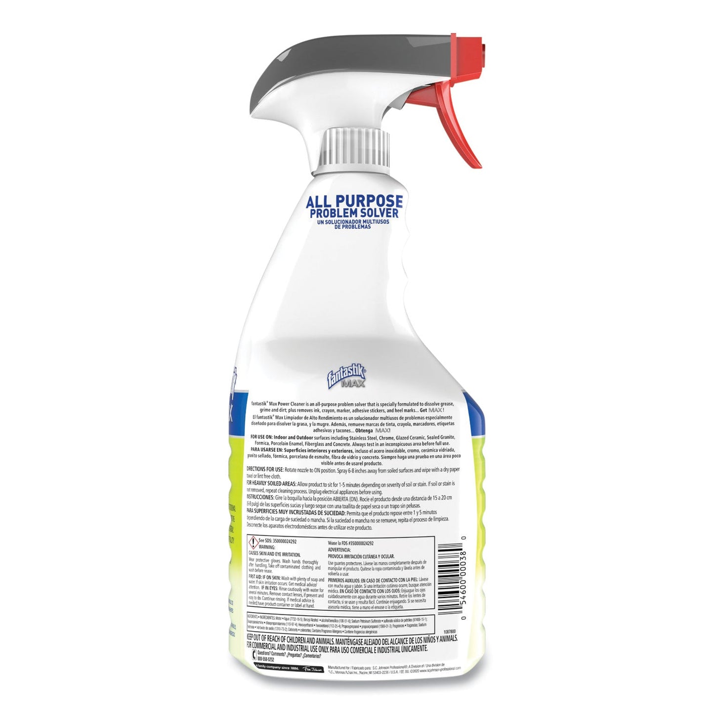 Fantastik Power Cleaner, Pleasant Scent, 32 oz Spray Bottle, 8/Carton