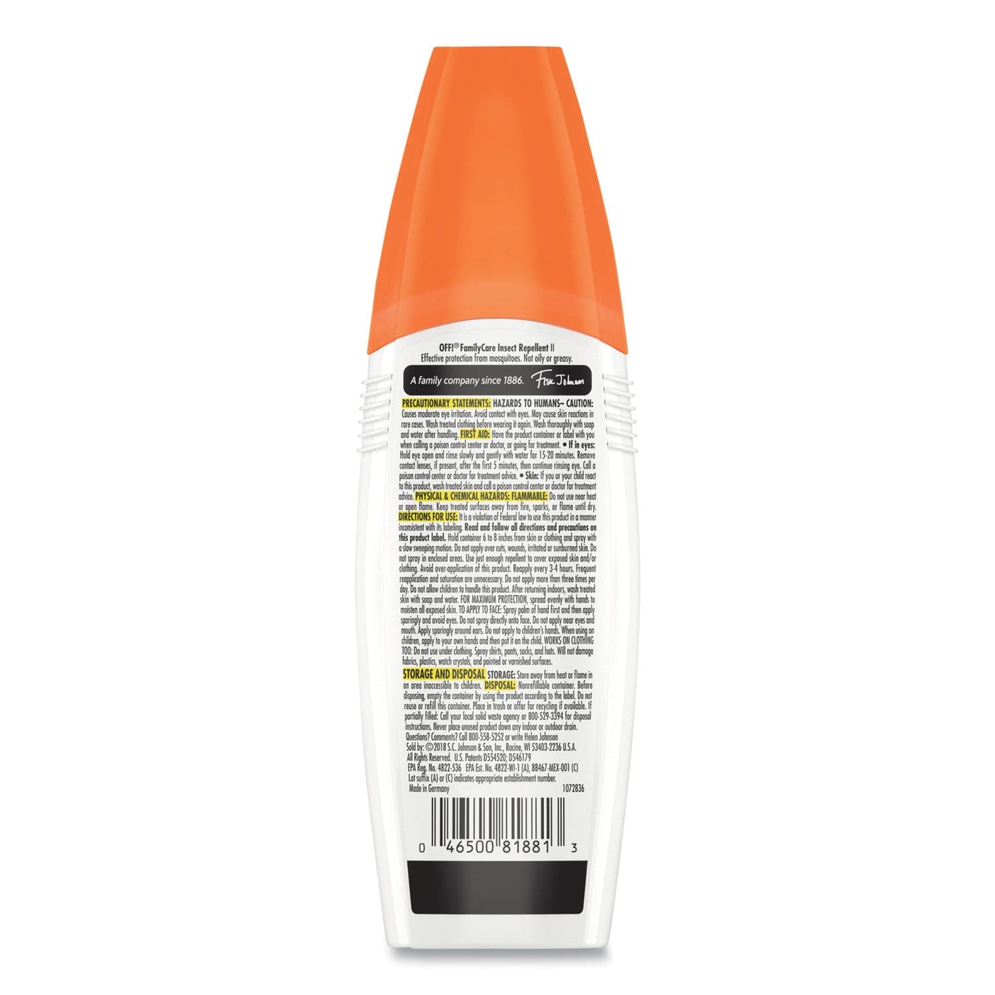 OFF! FamilyCare Unscented Spray Insect Repellent, 6 oz Spray Bottle