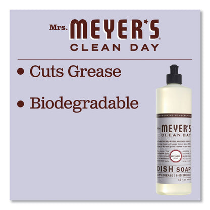 Mrs. Meyer's Dish Soap, Lavender Scent, 16 oz Bottle, 6/Carton