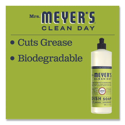 Mrs. Meyer's Dish Soap, Lemon Scent, 16 oz, Bottle, 6/Carton