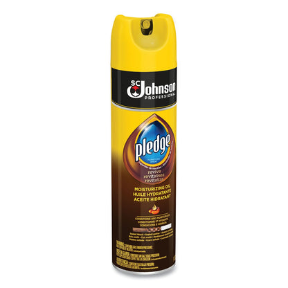 Pledge Furniture Polish, Revive Moisturizing Oil, 14.2 oz Can, 6/Carton