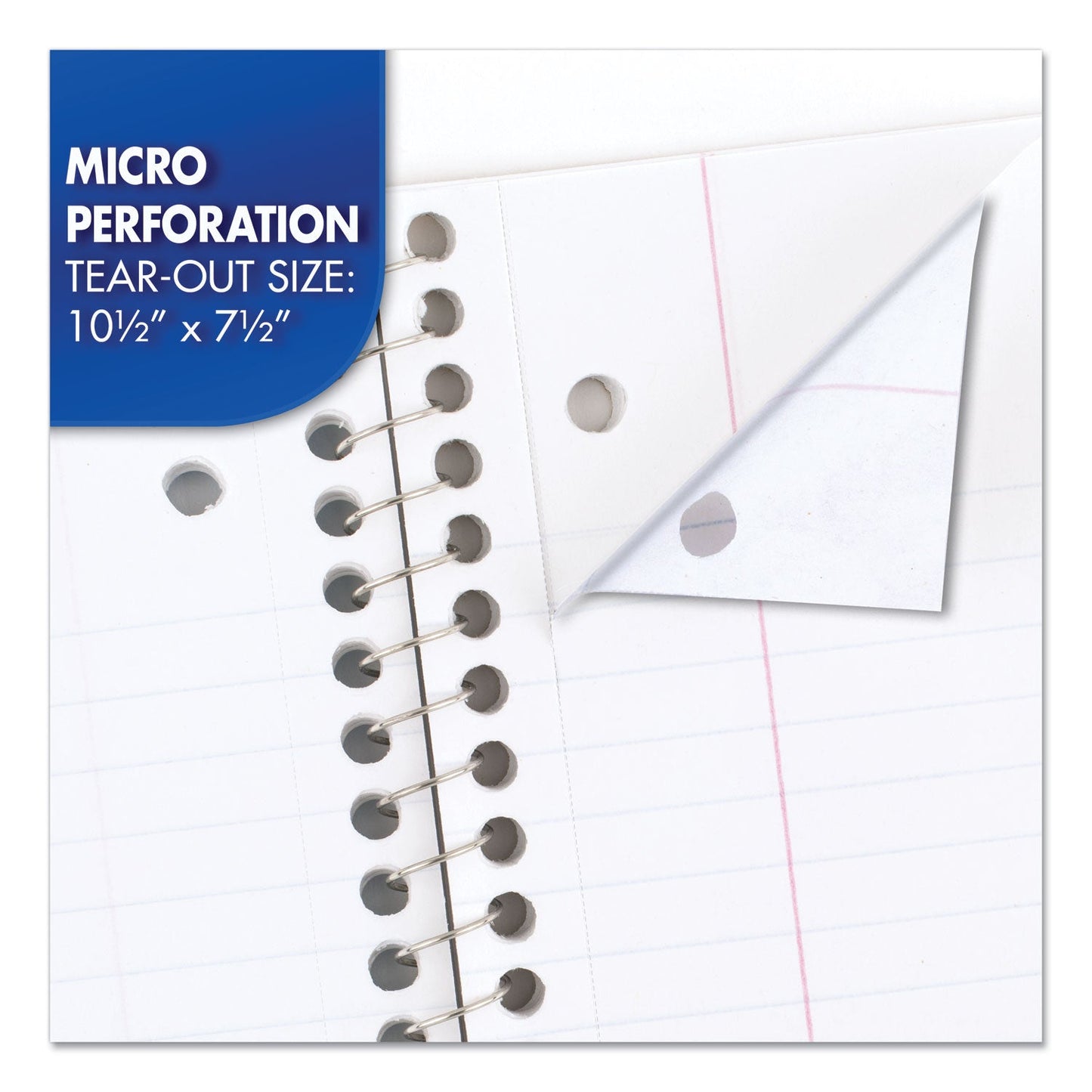 Mead Spiral Notebook, 1 Subject, Medium/College Rule, Assorted Covers, 10.5 x 8, 70 Sheets, 6/Pack