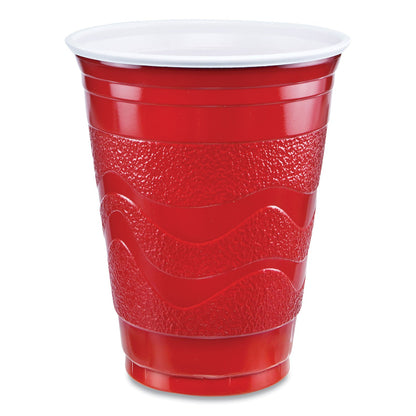 Dart Solo Party Plastic Cold Drink Cups, Slip-Resistant Grip, 18 oz, Red, 20/Bag, 12 Bags/Carton