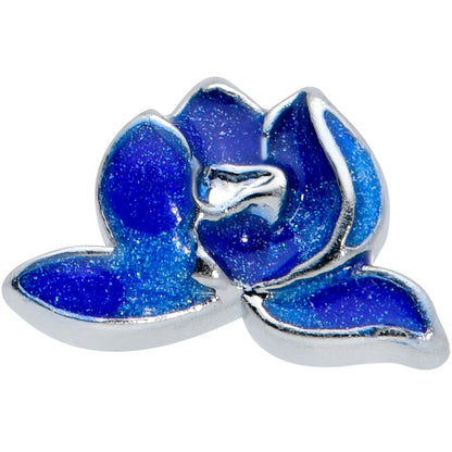 18G 5/16 Lovely Blue Lotus Flower L Shape Nose Ring