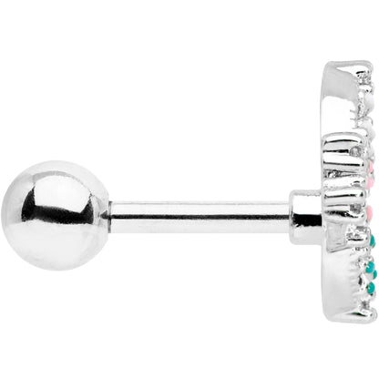 16G 1/4 Clear CZ Gem Abstract Butterfly Cartilage Tragus Earring