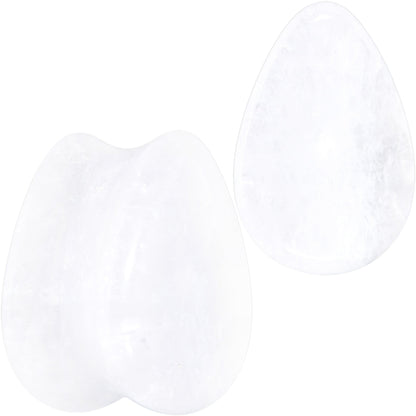 White Cloudy Quartz Drop Saddle Plug Set
