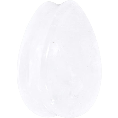 White Cloudy Quartz Drop Saddle Plug Set