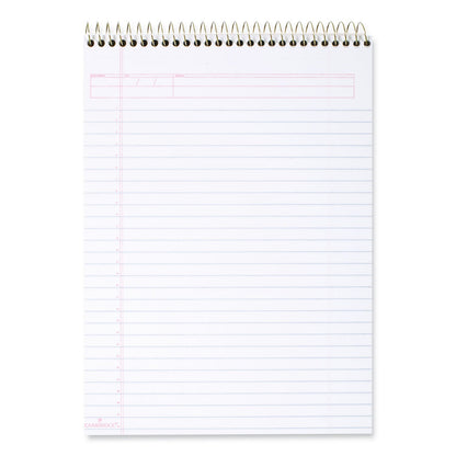 Cambridge Stiff-Back Wire Bound Pad, Wide/Legal Rule, Numbered (1-28 Front, 29-56 Back), Black/Blue Cover, 70 White 8.5 x 11.5 Sheets