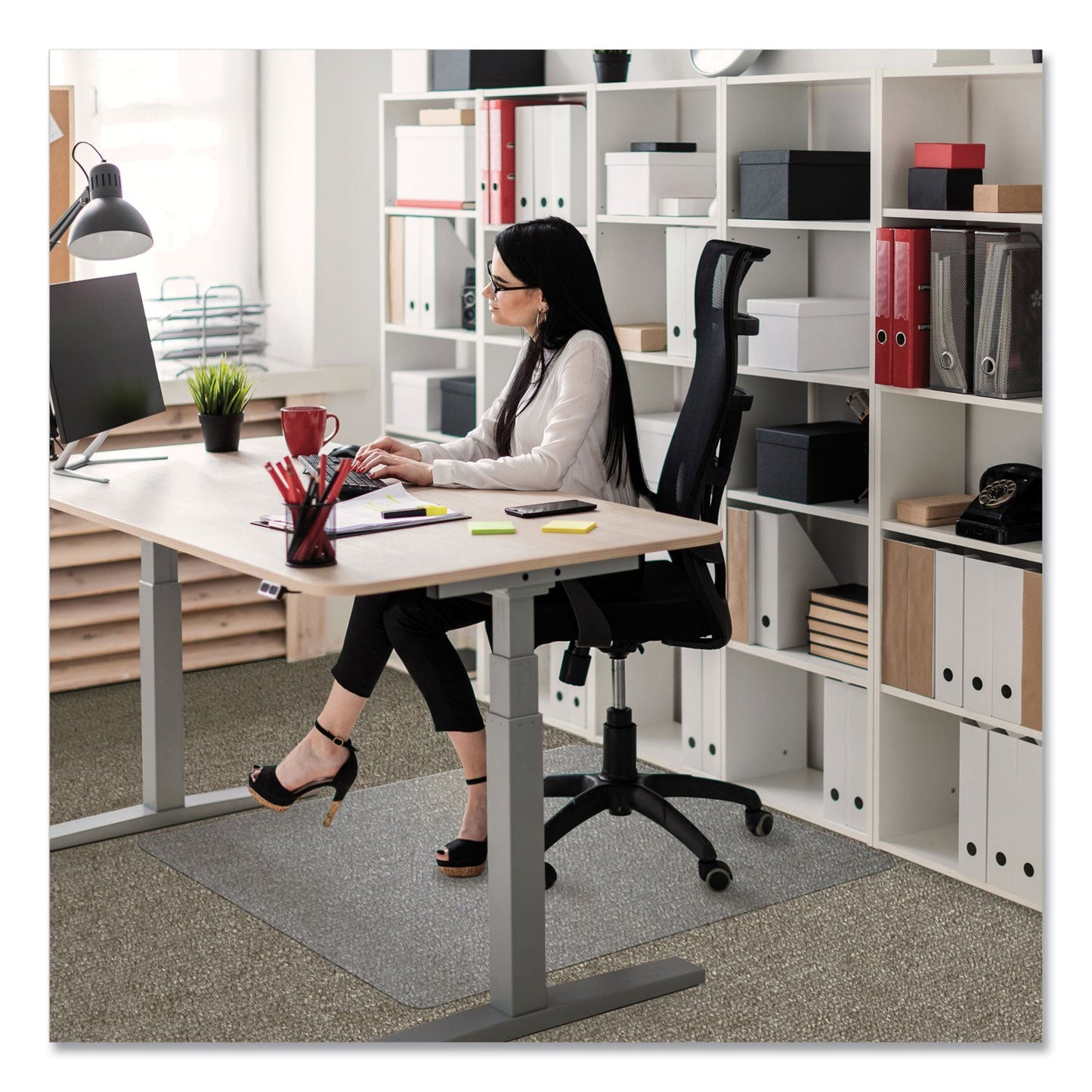 Floortex Cleartex Ultimat Polycarbonate Chair Mat for Low/Medium Pile Carpet, 48 x 60, Clear