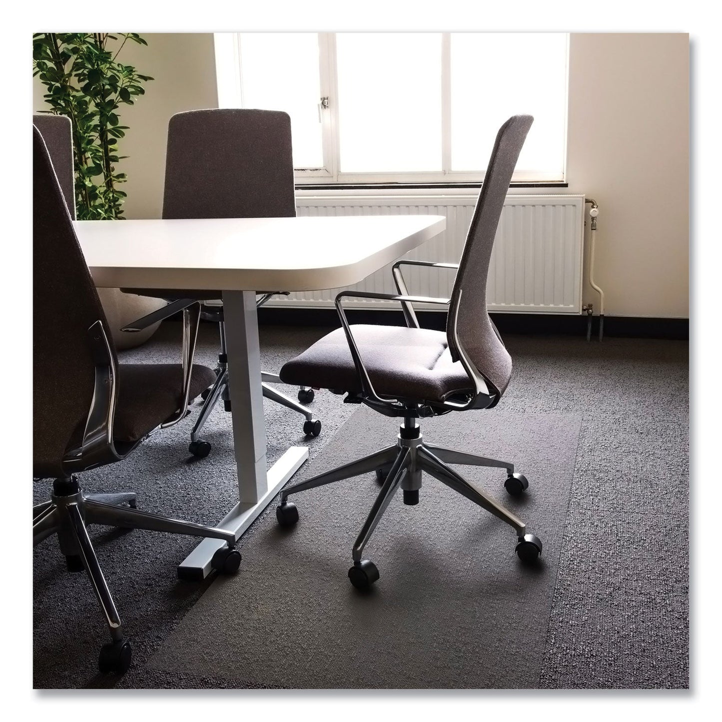 Floortex Cleartex Ultimat XXL Polycarb. Square General Office Mat for Carpets, 60 x 60, Clear