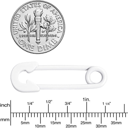 14G 3/4 White Matte Punk Rock Safety Pin Barbell Nipple Ring Set