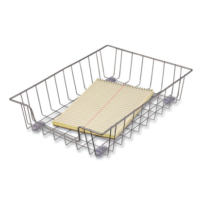 Fellowes Wire Desk Tray Organizer, 1 Section, Letter Size Files, 10" x 14.13" x 3", Silver