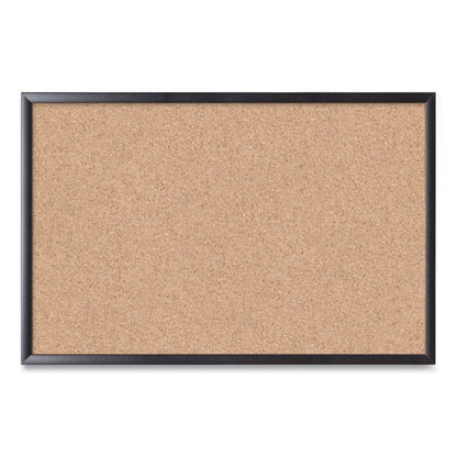 U Brands Cork Bulletin Board, 36 x 24, Natural Surface, Black Frame