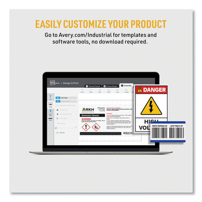 Avery PermaTrack Tamper-Evident Asset Tag Labels, Laser Printers, 0.5 x 1, White, 84/Sheet, 8 Sheets/Pack