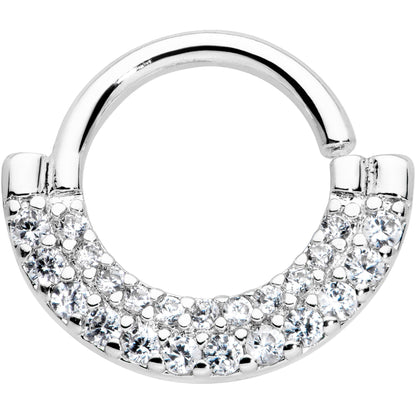 16G 5/16 Clear CZ Gem Double Drama Closure Ring