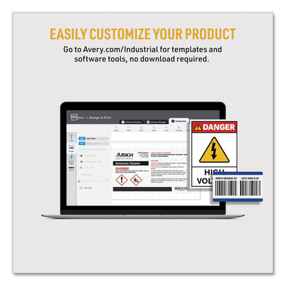 Avery PermaTrack Metallic Asset Tag Labels, Laser Printers, 2 x 3.75, Silver, 8/Sheet, 8 Sheets/Pack