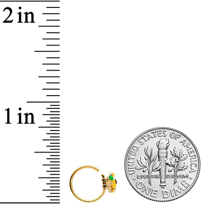 20G 5/16 Gold Tone Summer Sunflower Nose Hoop