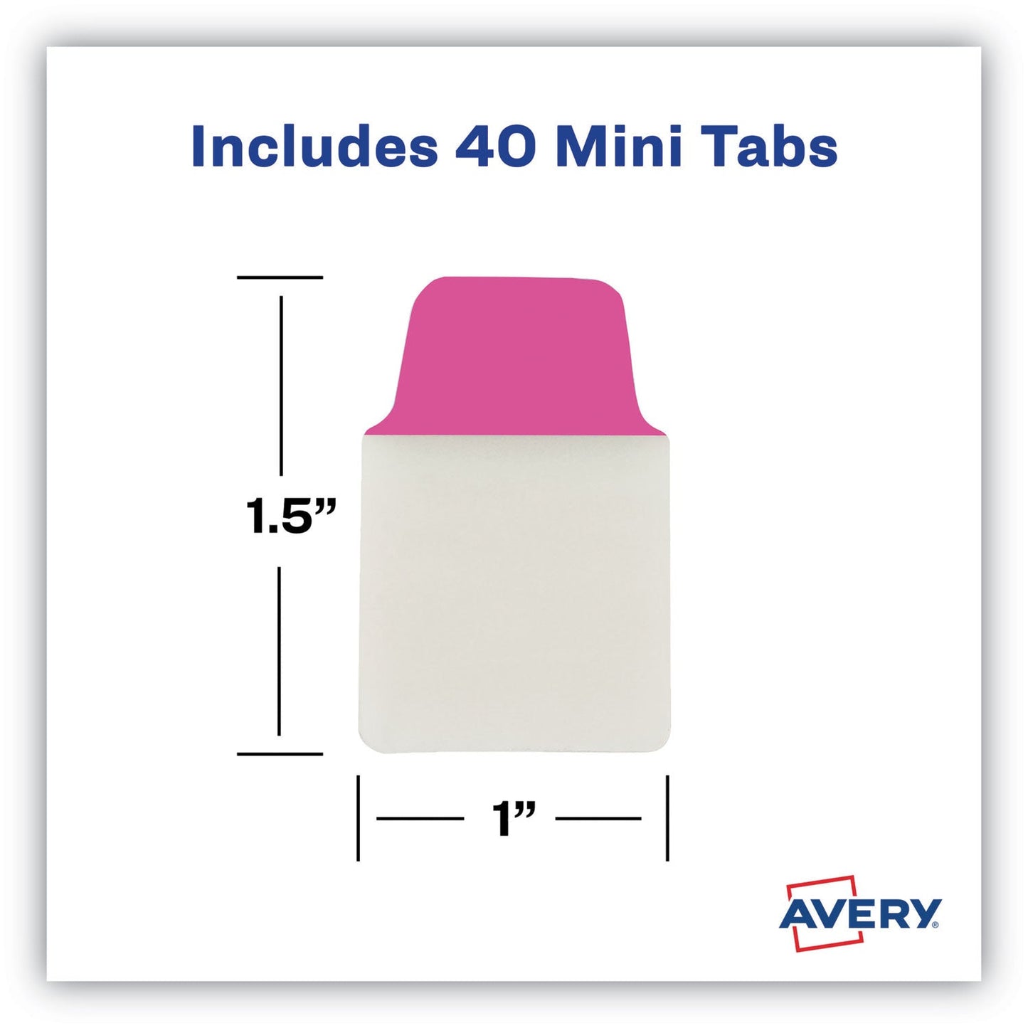 Avery Ultra Tabs Repositionable Tabs, Mini Tabs: 1" x 1.5", 1/5-Cut, Assorted Neon Colors, 40/Pack