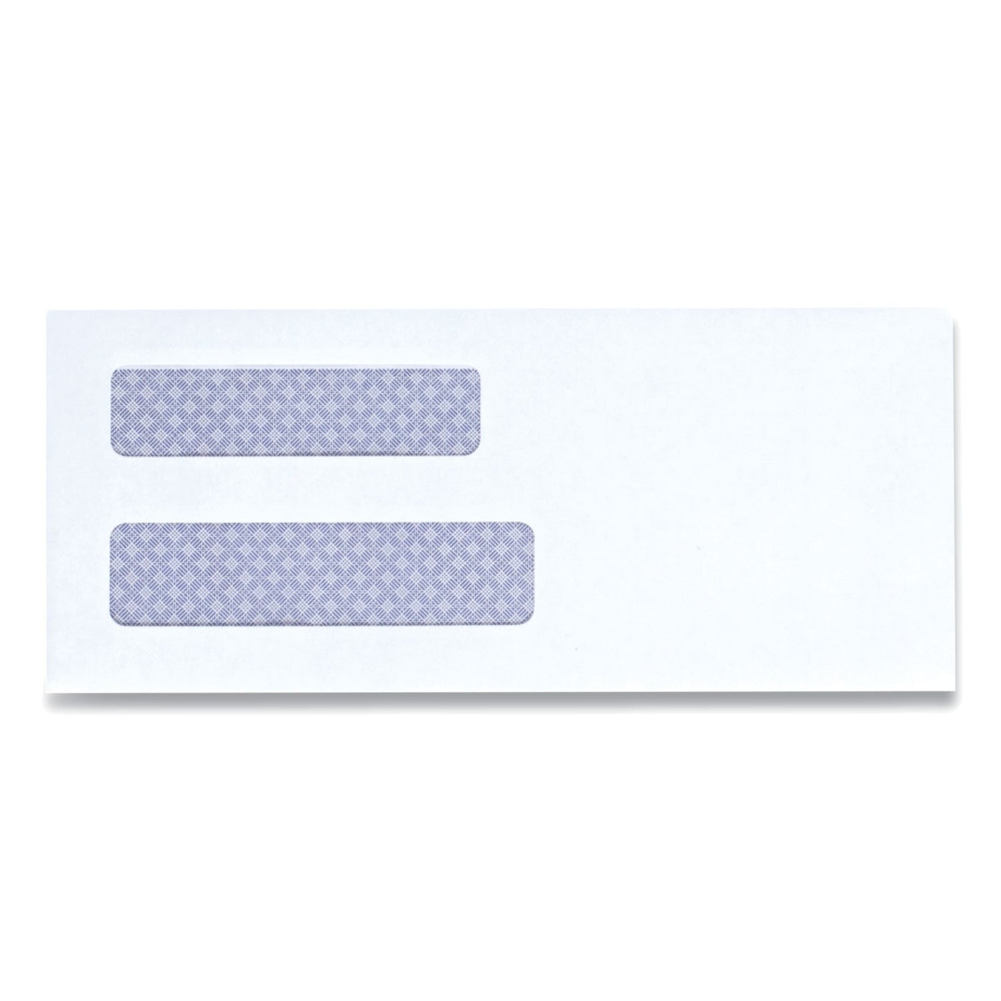 Universal Double Window Business Envelope, #8 5/8, Square Flap, Self-Adhesive Closure, 3.63 x 8.63, White, 500/Pack