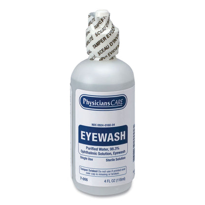 PhysiciansCare First Aid Refill Components Disposable Eye Wash, 4 oz Bottle