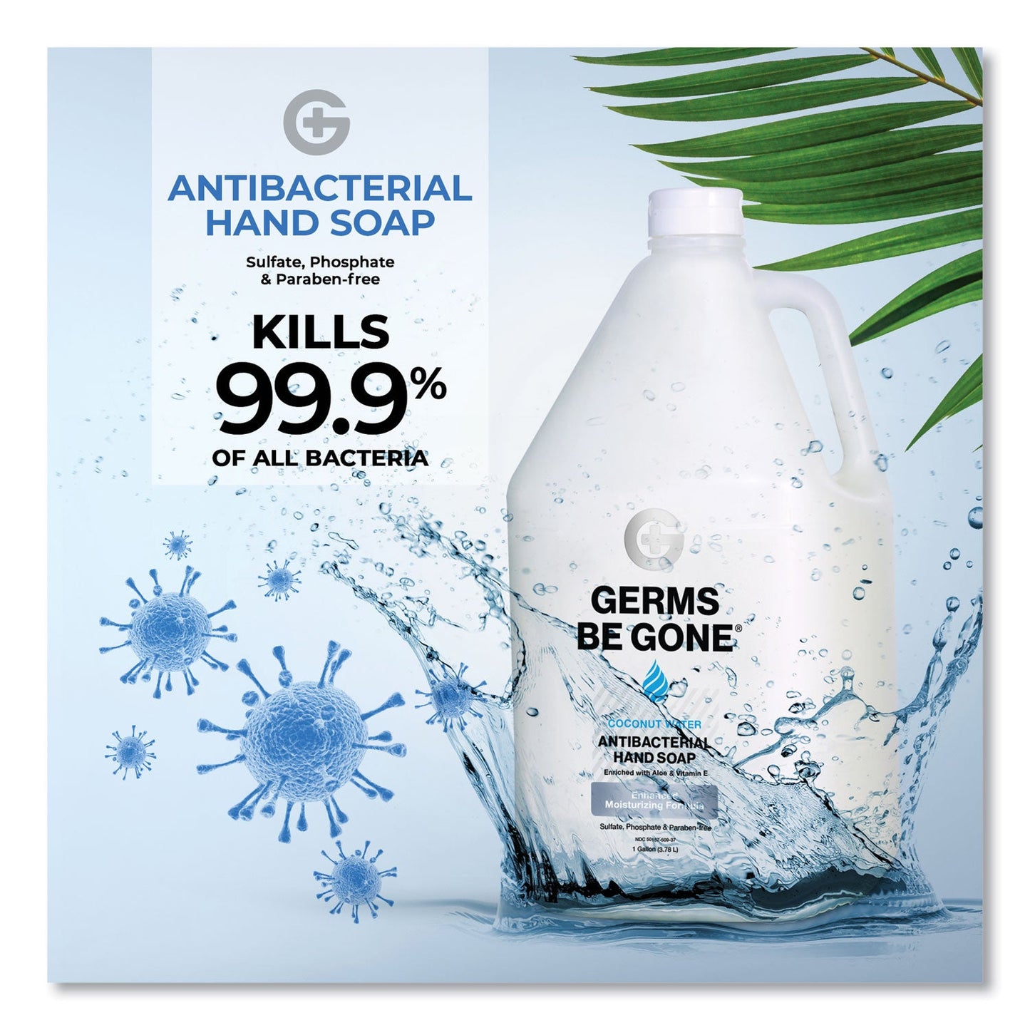 Germs Be Gone Antibacterial Hand Soap, Aloe, 1 gal Cap Bottle