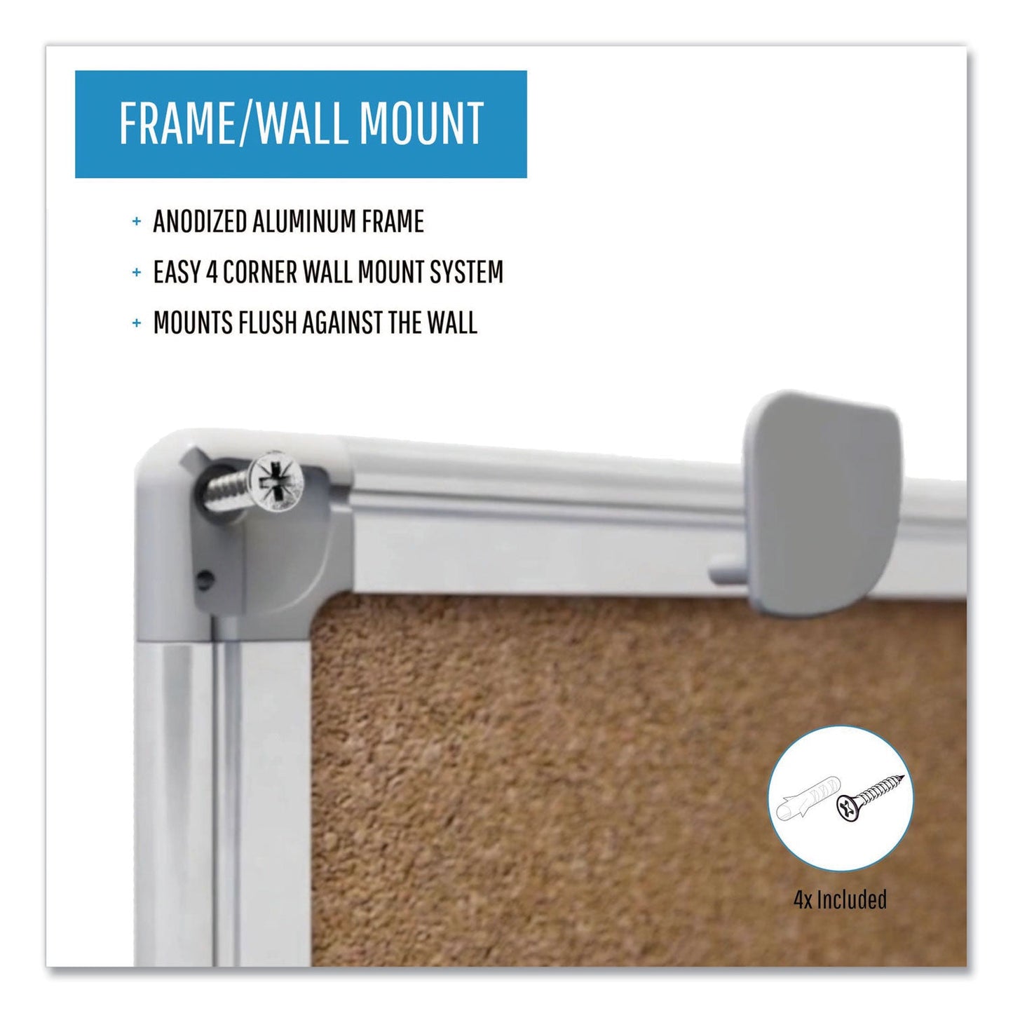 MasterVision Earth Cork Board, 48 x 72, Aluminum Frame