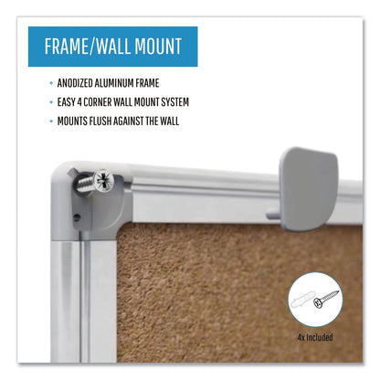 MasterVision Earth Cork Board, 48 x 72, Aluminum Frame