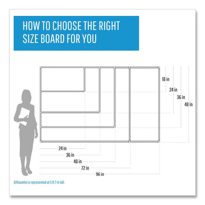 MasterVision Porcelain Value Dry Erase Board, 48 x 96, White, Aluminum Frame