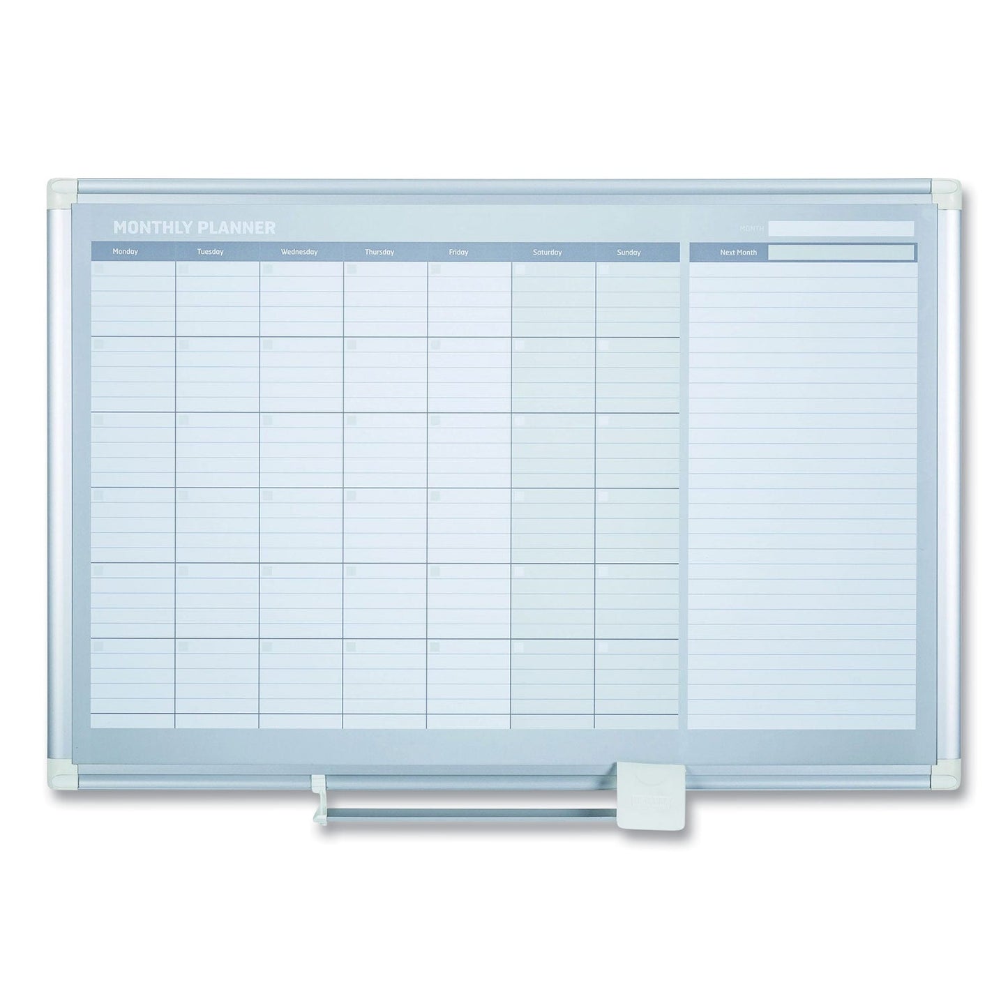 MasterVision Monthly Planner, 36x24, Silver Frame