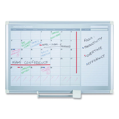 MasterVision Monthly Planner, 48x36, Silver Frame