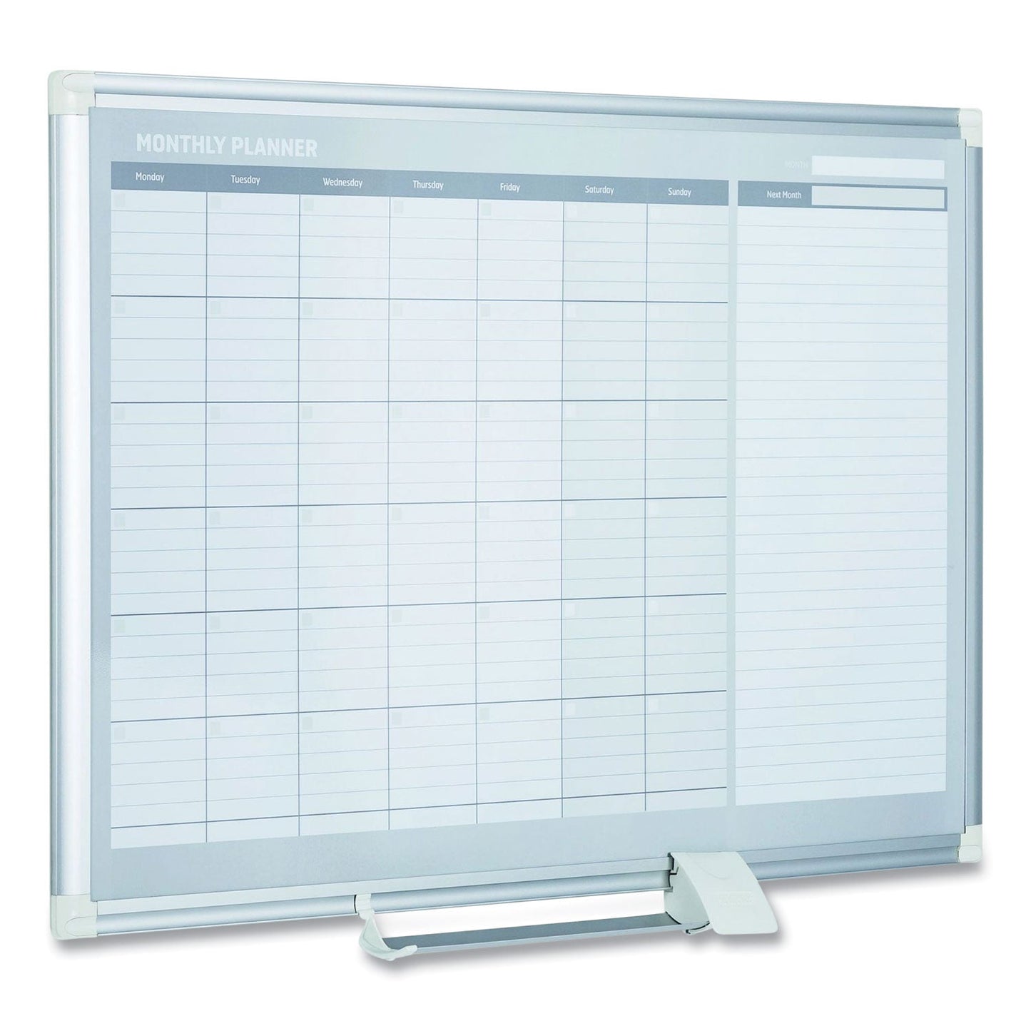 MasterVision Monthly Planner, 48x36, Silver Frame