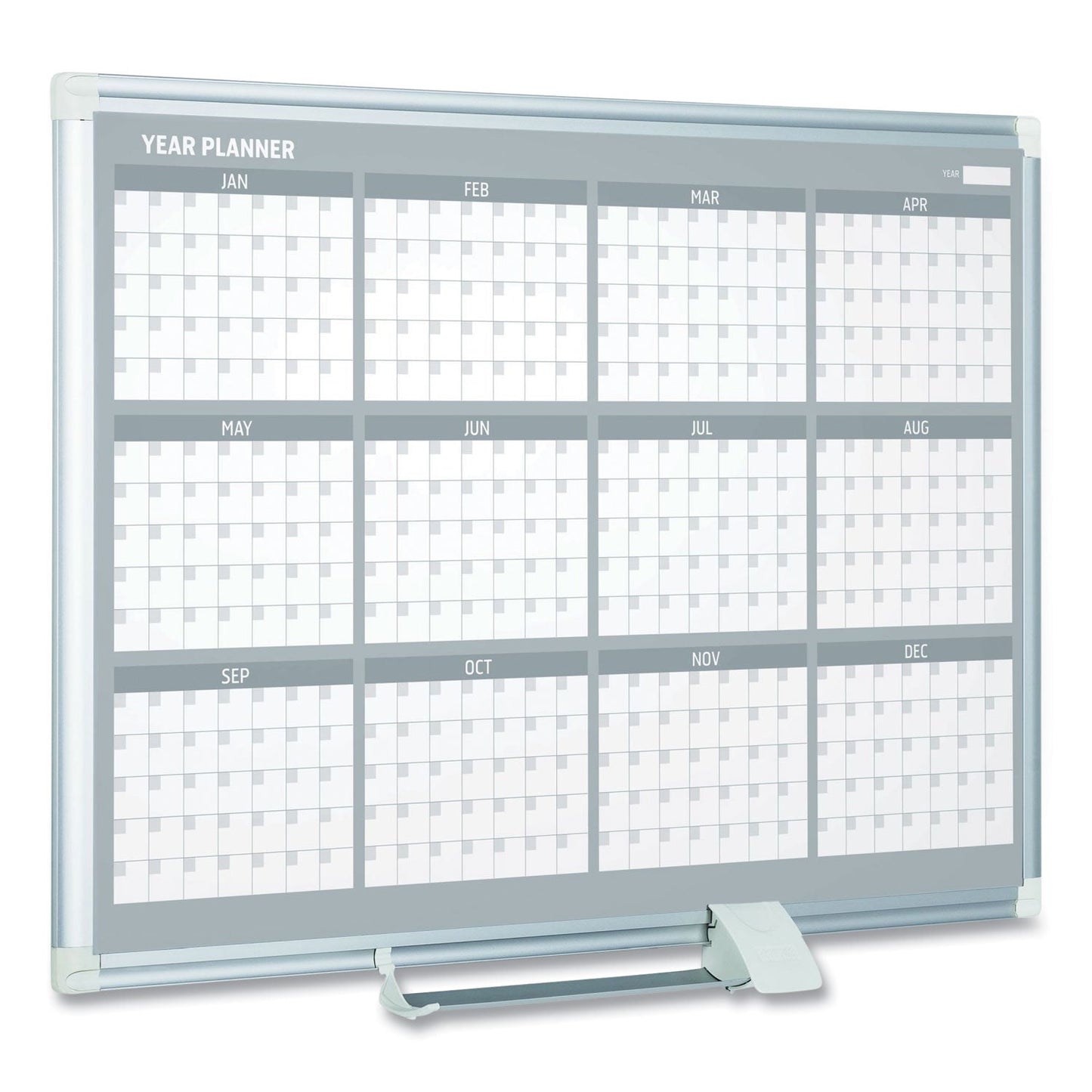 MasterVision 12 Month Year Planner, 36x24, Aluminum Frame