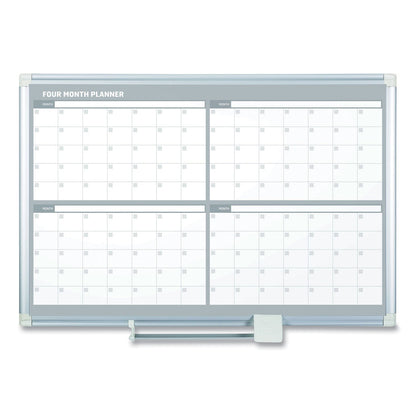 MasterVision 4 Month Planner, 48x36, White/Silver