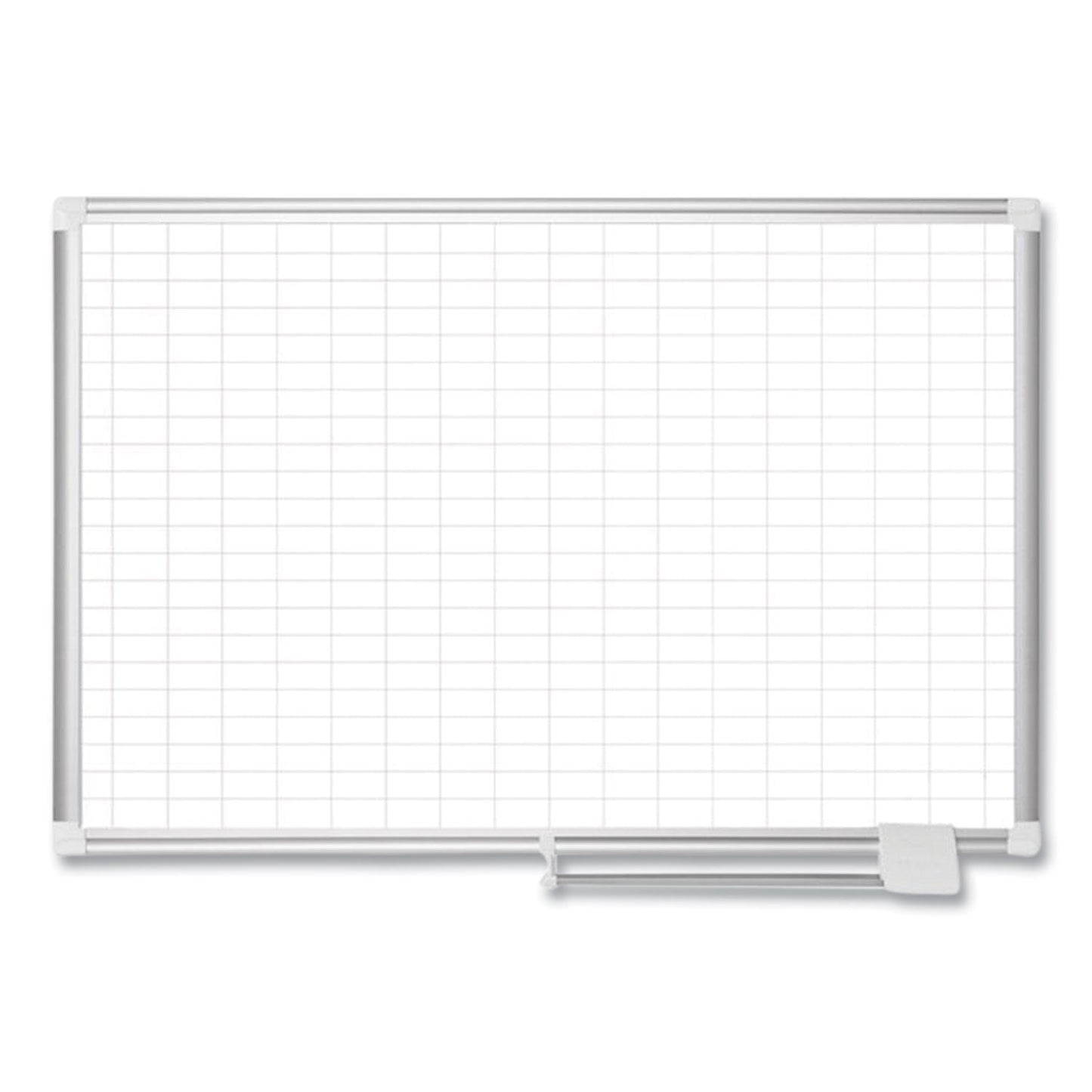 MasterVision Grid Planning Board, 1 x 2 Grid, 72 x 48, White/Silver