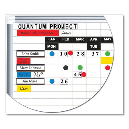 MasterVision Grid Planning Board, 1 x 2 Grid, 72 x 48, White/Silver