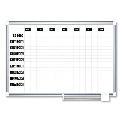 MasterVision Grid Planning Board, 1 x 2 Grid, 72 x 48, White/Silver