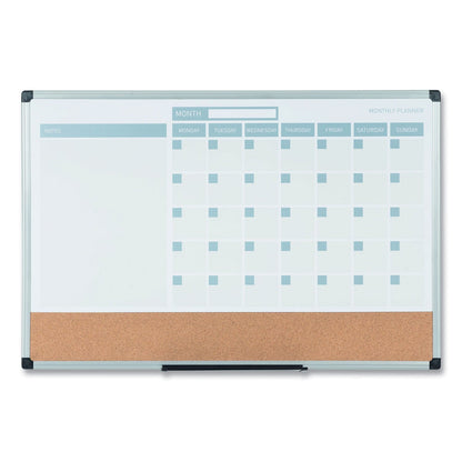 MasterVision 3-in-1 Calendar Planner Dry Erase Board, 36 x 24, Silver Frame
