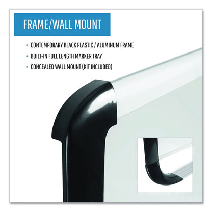 MasterVision Lacquered steel magnetic dry erase board, 36 x 48, Silver/Black