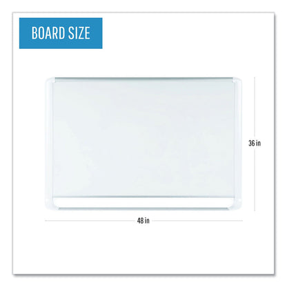 MasterVision Lacquered steel magnetic dry erase board, 36 x 48, Silver/White