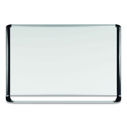 MasterVision Lacquered steel magnetic dry erase board, 48 x 96, Silver/Black