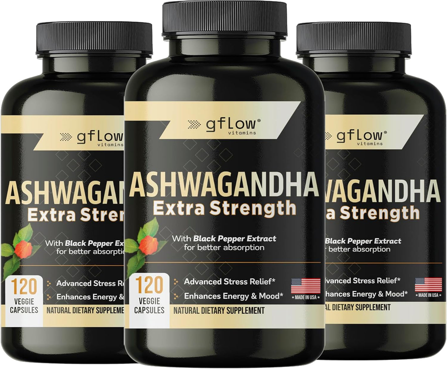 Ashwagandha Supplements for Women and Men | Sleep, Mood and Energy Support | Extra Strength, Vegan Friendly, Non-Gmo, Made in USA