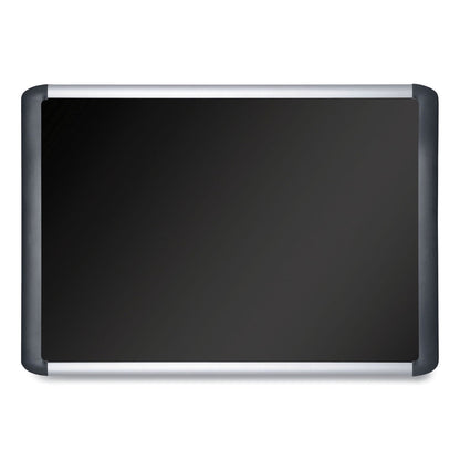 MasterVision Black fabric bulletin board, 96 x 48, Silver/Black
