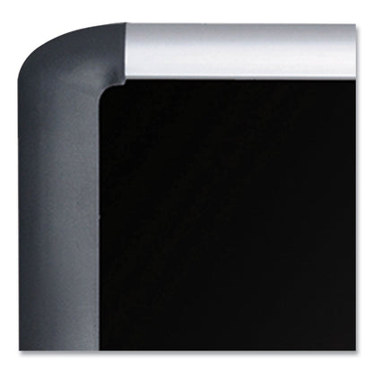 MasterVision Black fabric bulletin board, 96 x 48, Silver/Black