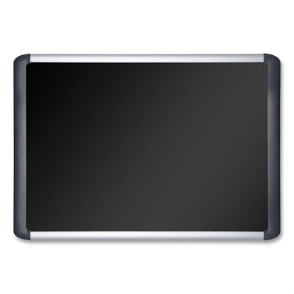 MasterVision Black fabric bulletin board, 48 x 72, Silver/Black