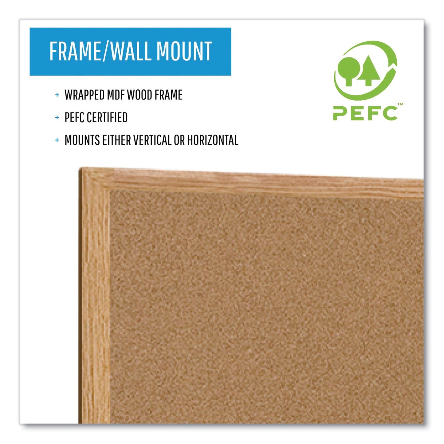 MasterVision Earth Cork Board, 36 x 48, Wood Frame