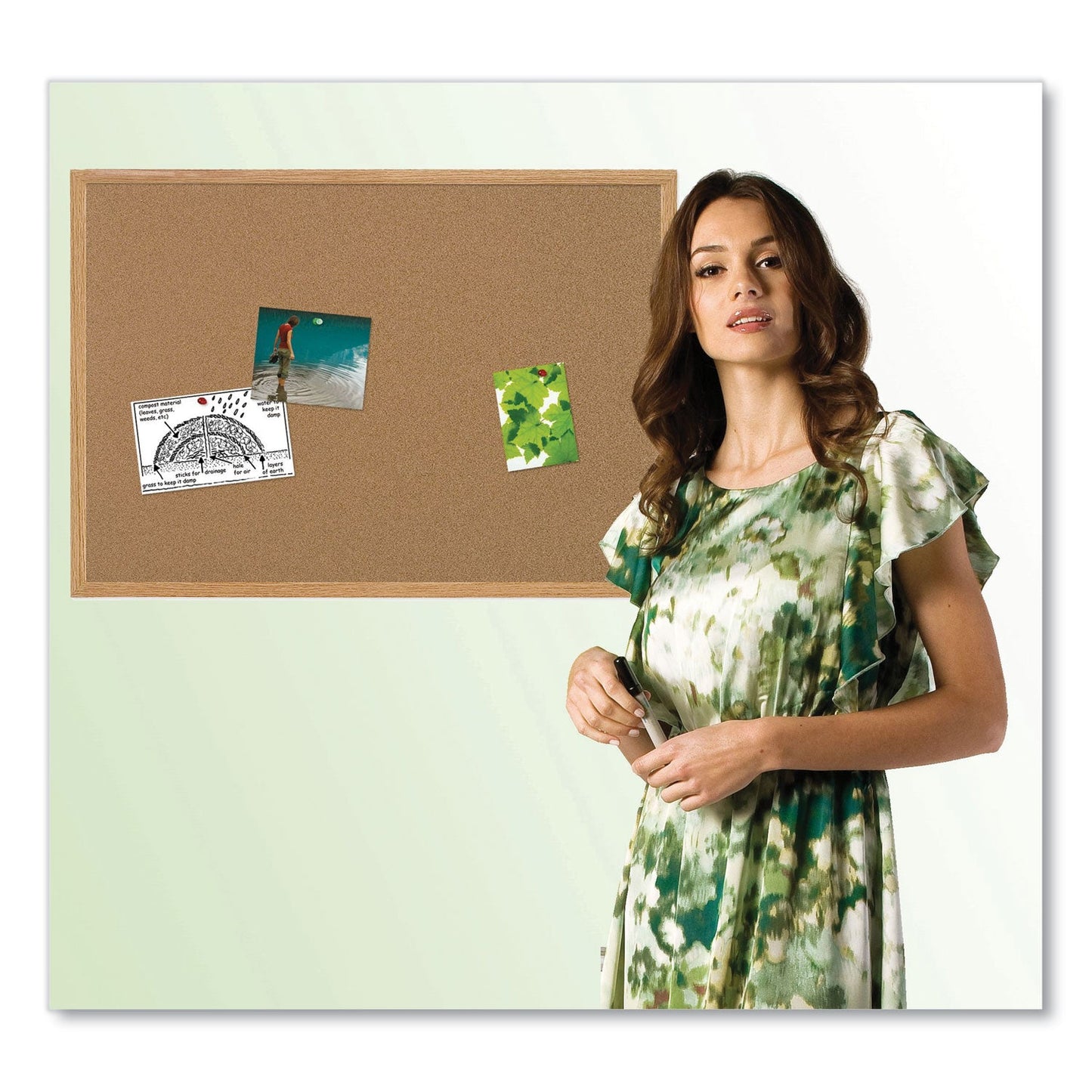MasterVision Earth Cork Board, 36 x 48, Wood Frame