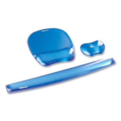 Fellowes Gel Crystals Mouse Pad with Wrist Rest, 7.87 x 9.18, Blue