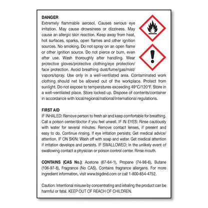 Big D Industries Metered Concentrated Room Deodorant, Lemon Scent, 7 oz Aerosol Spray, 12/Carton