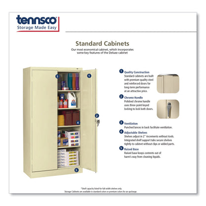 Tennsco 72" High Standard Cabinet (Assembled), 30 x 15 x 72, Putty