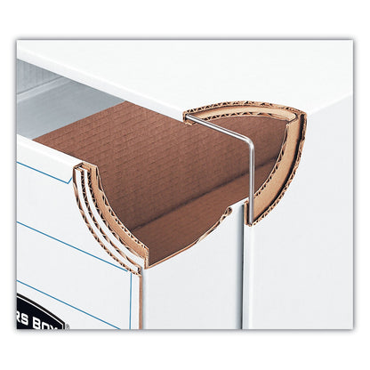 Bankers Box File/Cube Box Shell, Legal/Letter, 23.75 x 19.75, White/Blue, 6/Carton